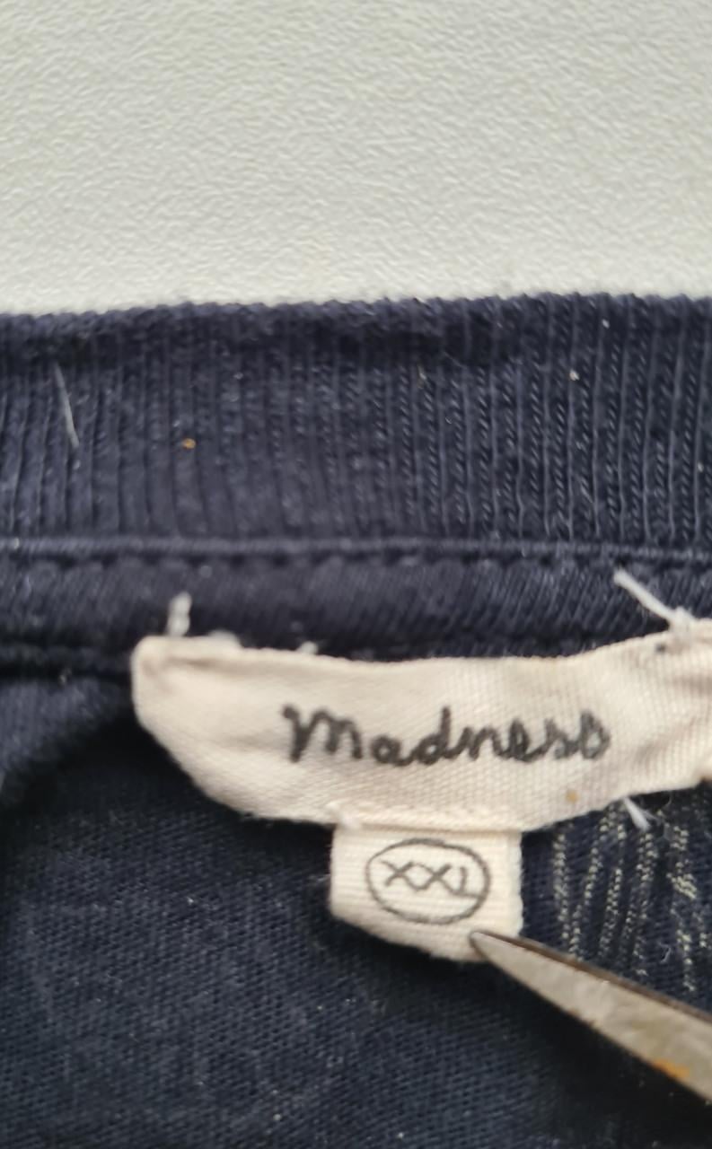Madness donker blauw / blauw / okergeel print Tshirt Maat XL