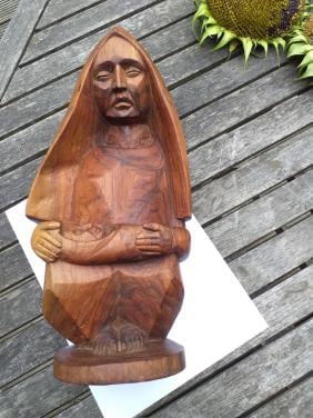 """"MOOI STUKJE HOUTSNIJWERK VAN """MARIA MET KIND""  ""