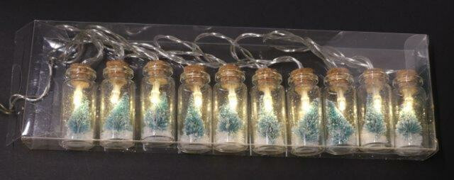 Decoratieve verlichting 10 glazen flesjes Per set Euro 12,50 Voor gebruik