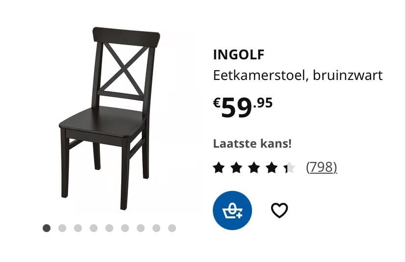 3 houten zwarte stoelen