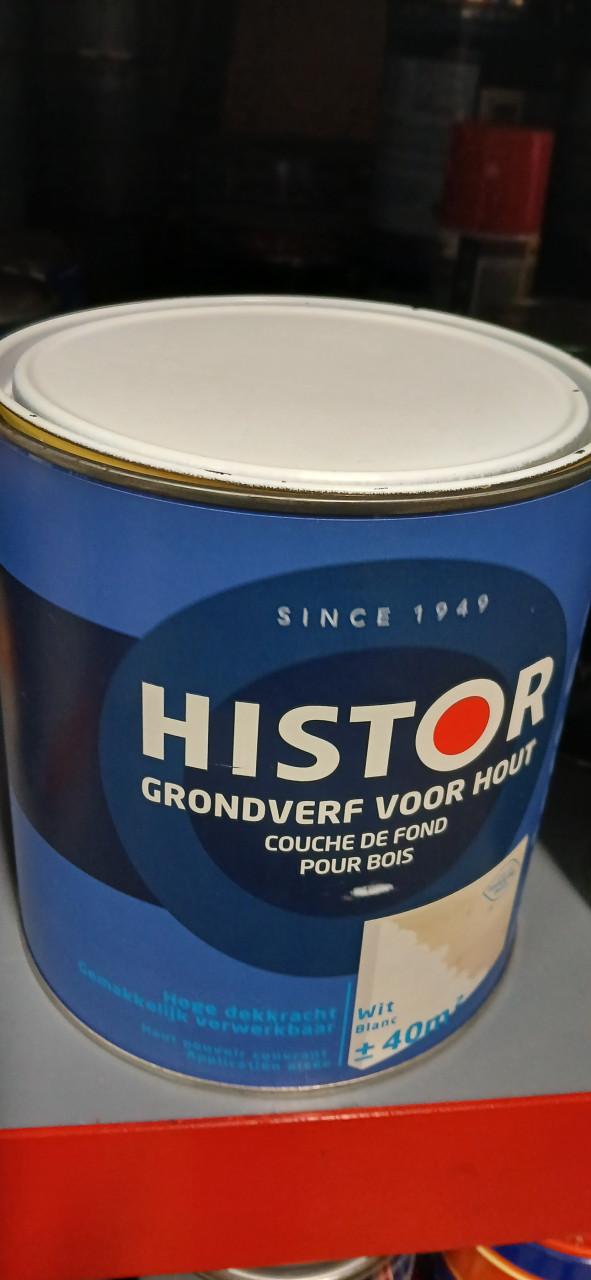 Histor grondverf voor hout kleur wit blik 2.5ltr