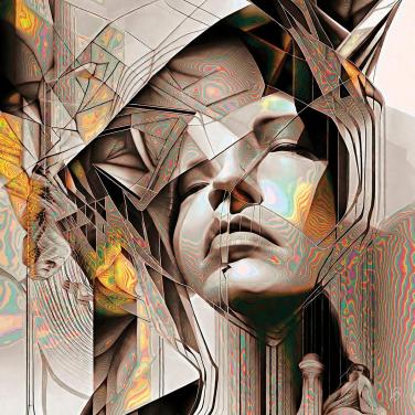 " Unreal " Unieke editie 1/1 - Digitaal schilderij/Giclee -  60x60x2 cm