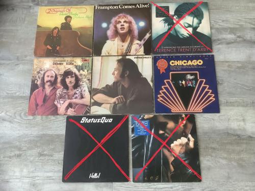 Verzameling van 7 Rock LP’s Jaren ‘70/‘80