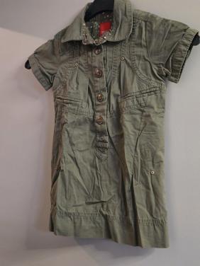 Korte kaki tuniekjurk met knopen, Esprit Mini maat 92/98 2-3jaar