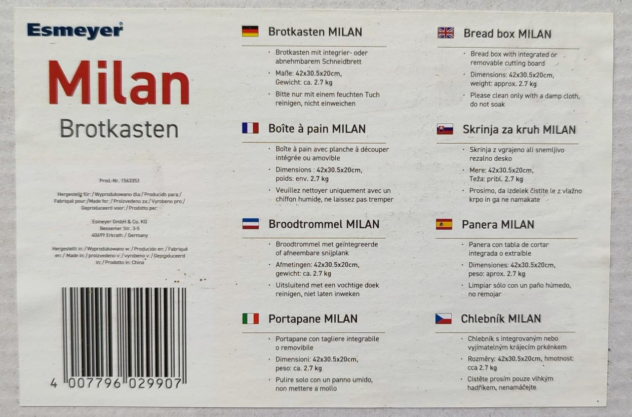 Esmeyer MILAN bamboe broodtrommel met snijplank - Nieuw