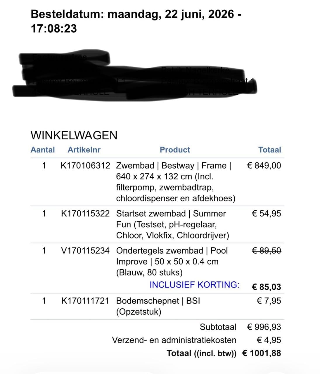 Zwembad 640x274x132 nieuw !!!