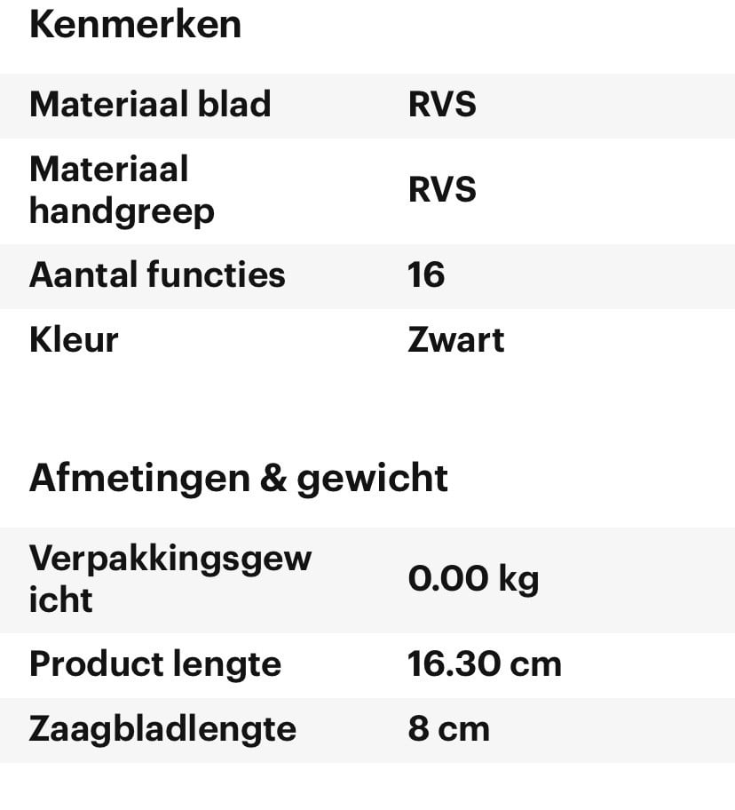 Gereedschap / multifunctioneel