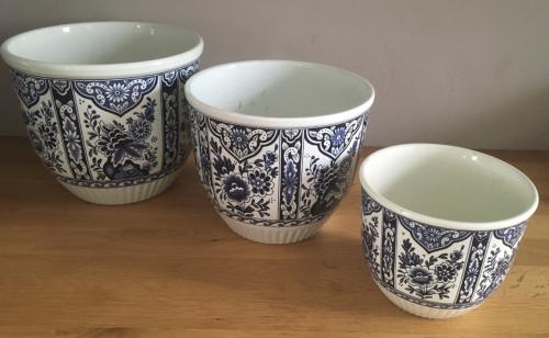 Delfs Blauw bloempotten 6 stuks