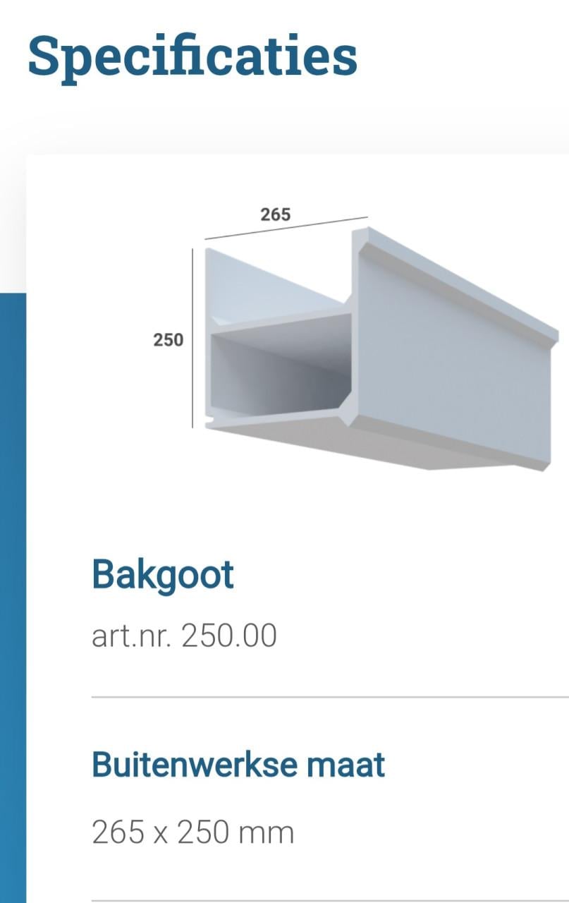 Dakgoot recht (polytech 4 x 6.87 lang)