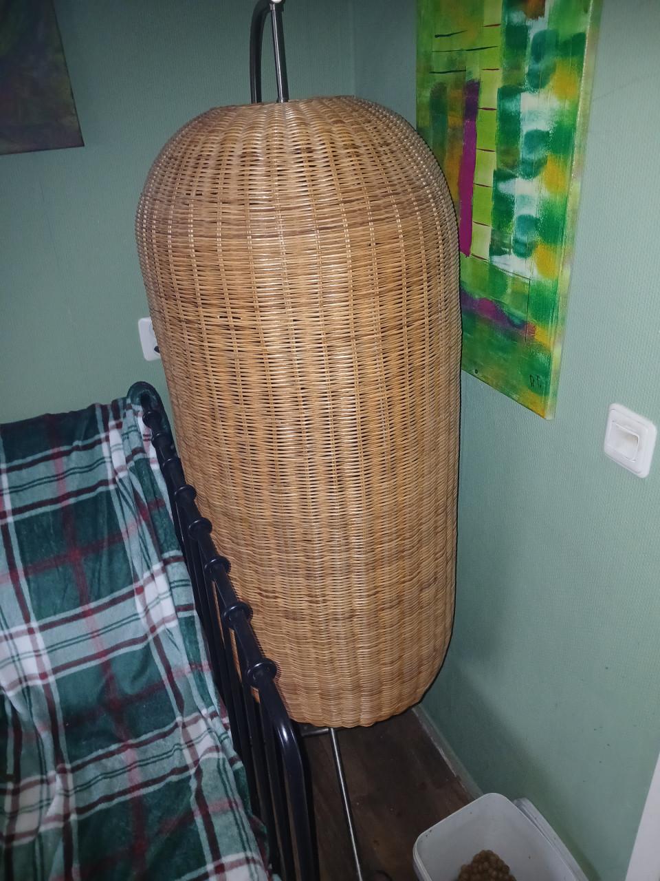 Vintage lampen riet of pegels