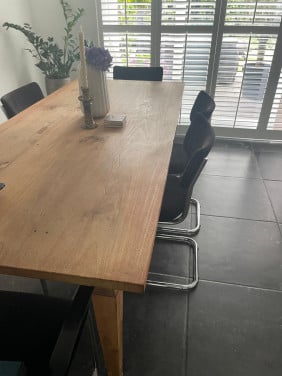 Te koop: eettafel van teakhout 90x200