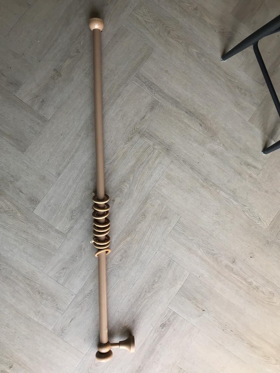 Gordijnroede voor ringen beukenhoutt 122 cm
