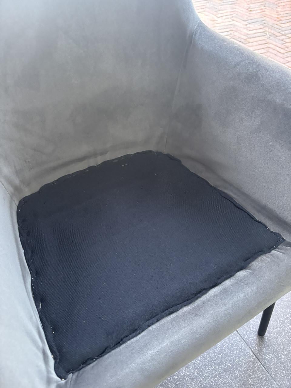 Vtwonen eetkamerstoelen fluweel antraciet