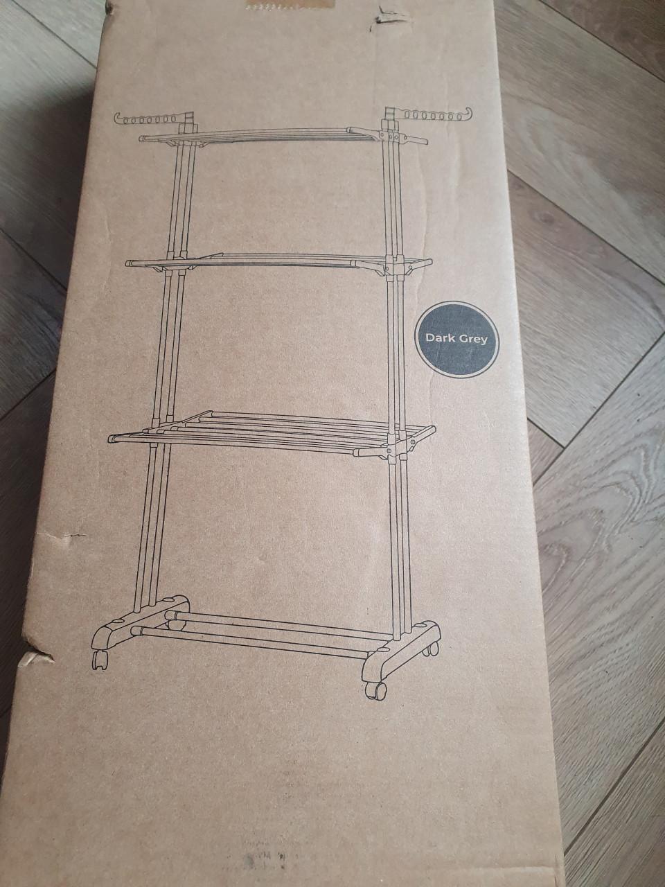 Vonia droogtoren droogrek 3-lagen nieuw in doos| donkergrijs