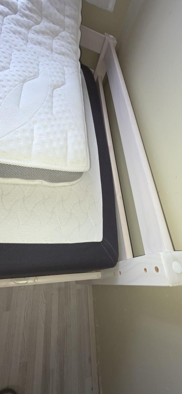 Bed met bedlade 90x200 incl matrassen, whitewash