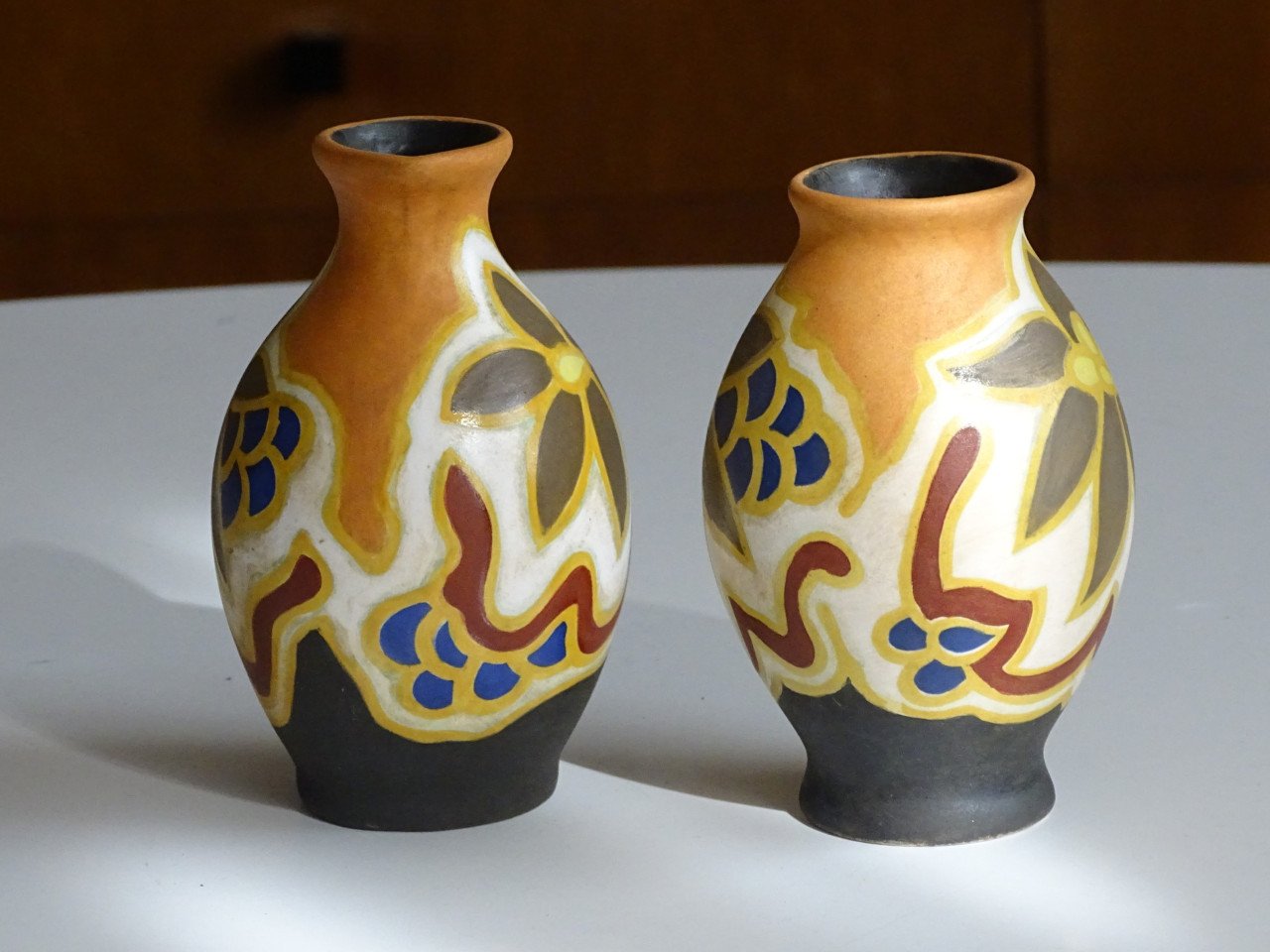 Setje kleine vaasjes Art Deco Nadro vaas