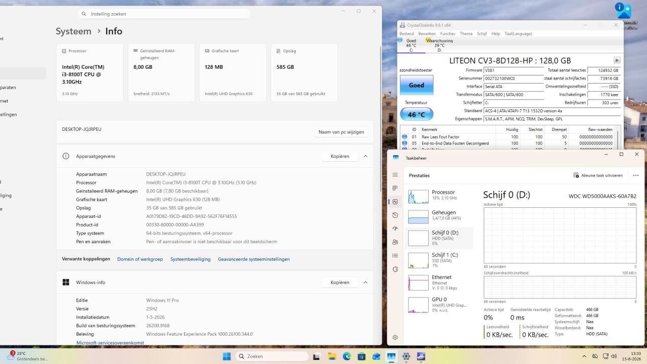 Complete Dell Optiplex 7060 MT i3-8100 8Gb 128+500Gb Win11 24" 85€