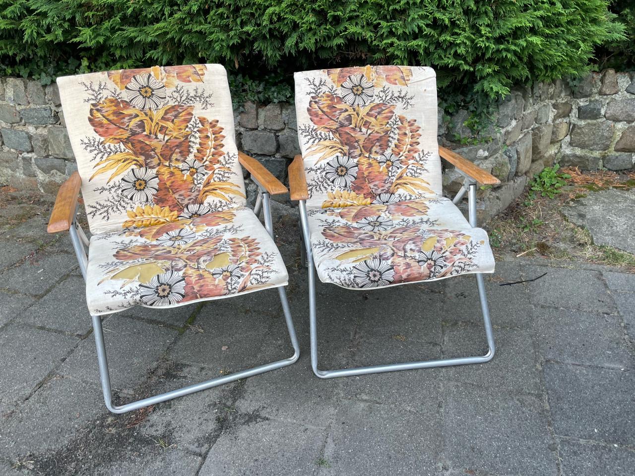 Retro vintage campingstoelen vouwstoelen