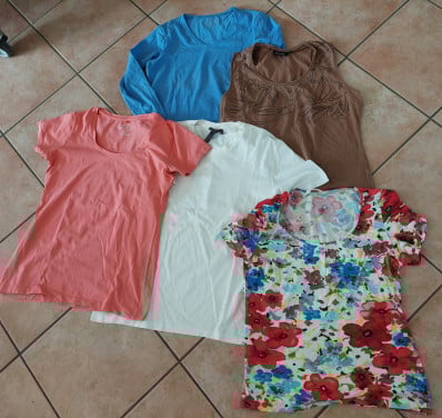 6 (Merk)damesshirts , mt l t/m xxl H&M , Puma enz