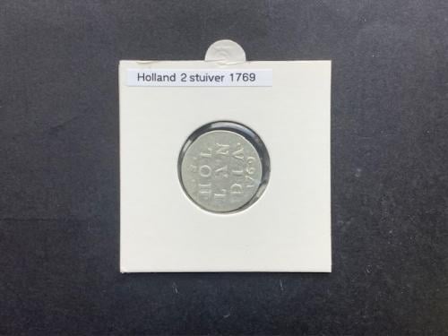 Holland, dubbele wapenstuiver 1769 , zilver.