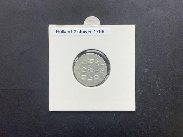 Holland, dubbele wapenstuiver 1769 , zilver.