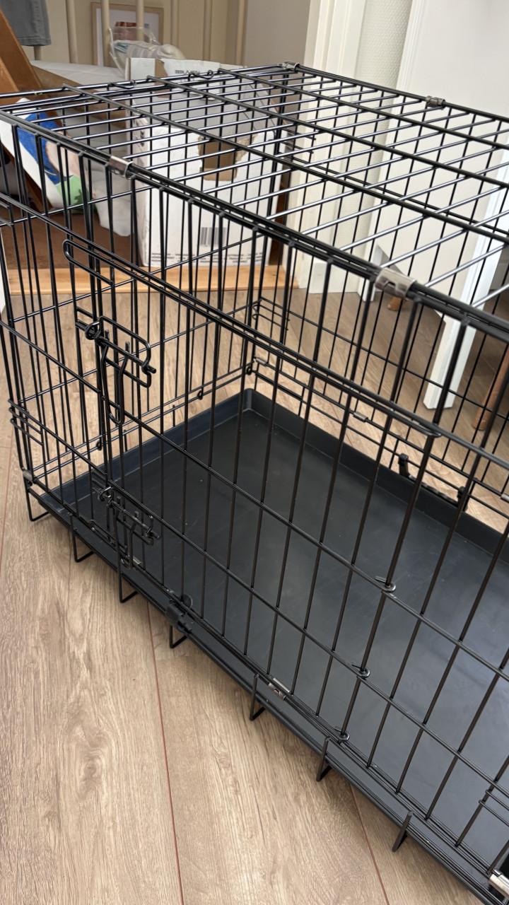 Zwarte hondenbench maat M