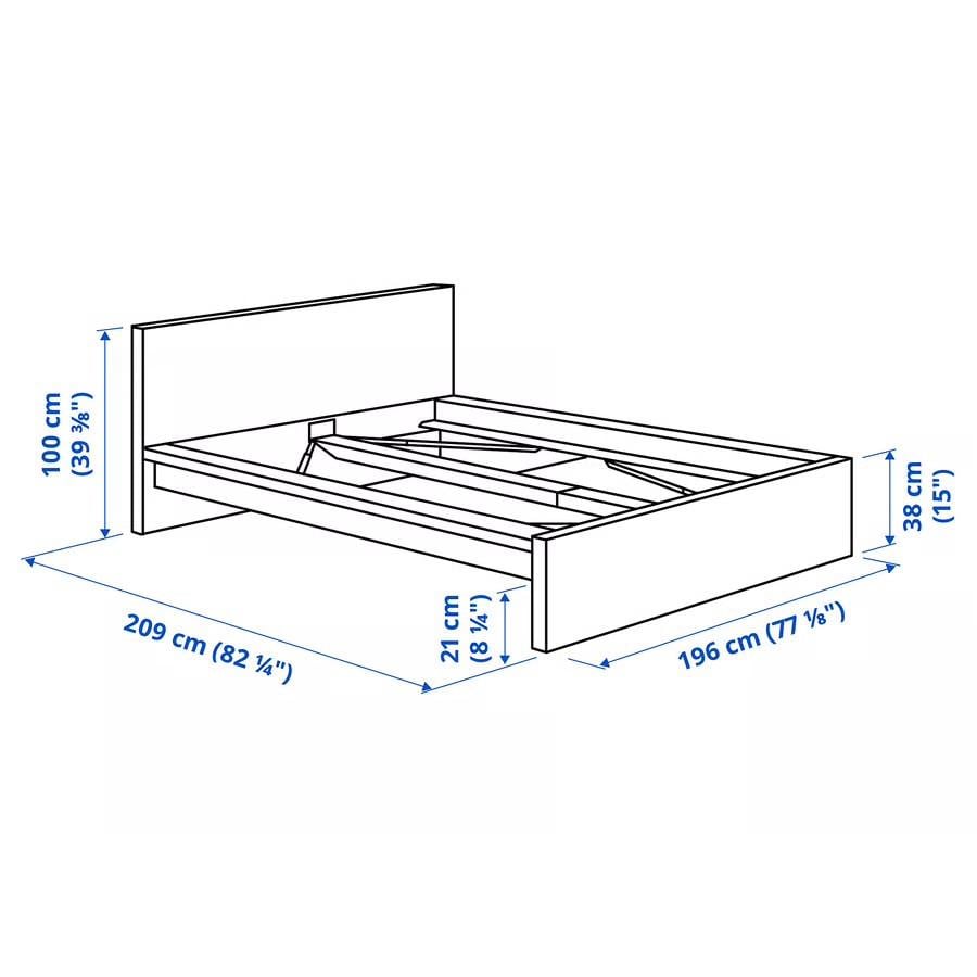 Malm bed (Ikea) 180x200 bruin hout