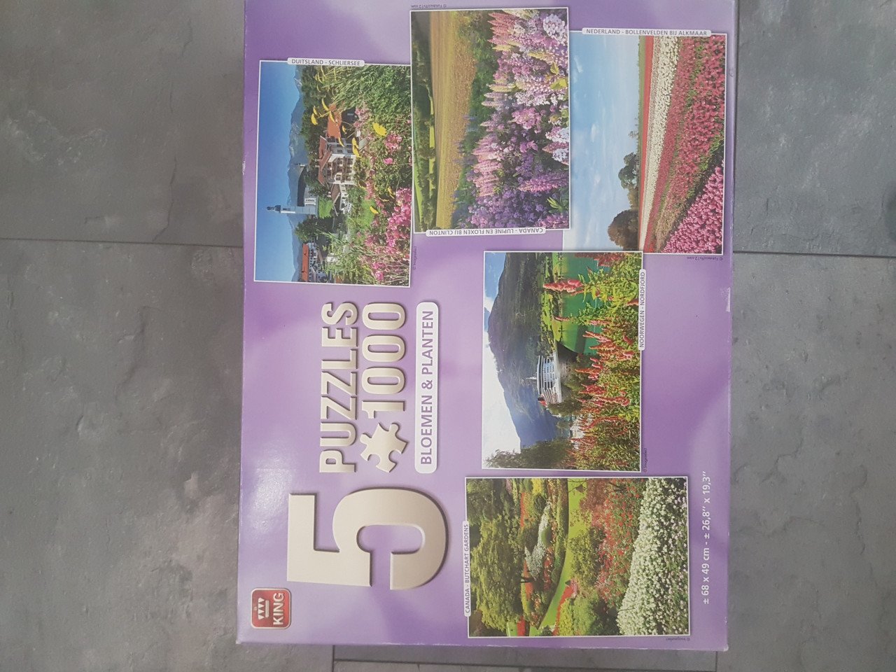 King puzzel 5x1000 stukjes bloemen & planten