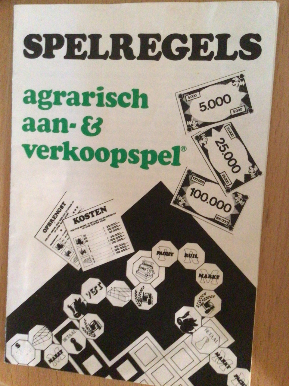 Vintage agrarisch aan en verkoop,spel