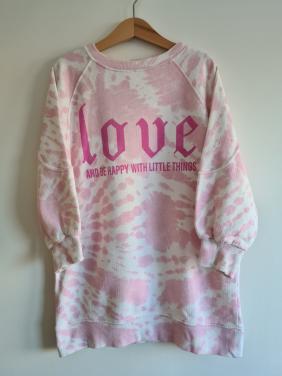 Zara roze/witte sweater jurk  Maat 128