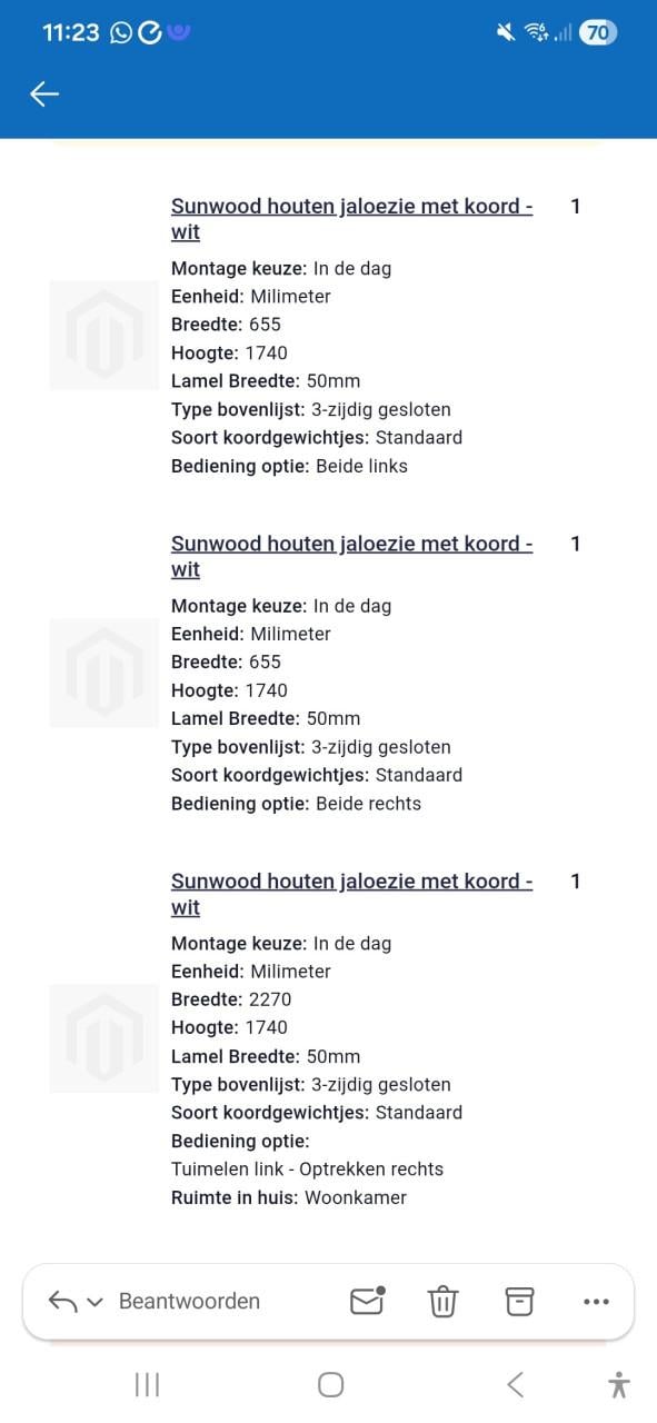 Houten jaloezieën wit 5x verschillende maten