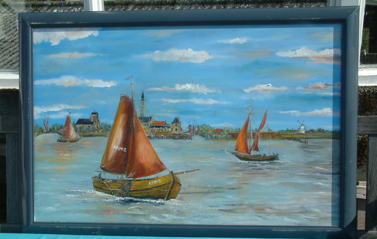 Hoogaars -hengst -botter schilderijen Jac Caljouw  Arnemuiden