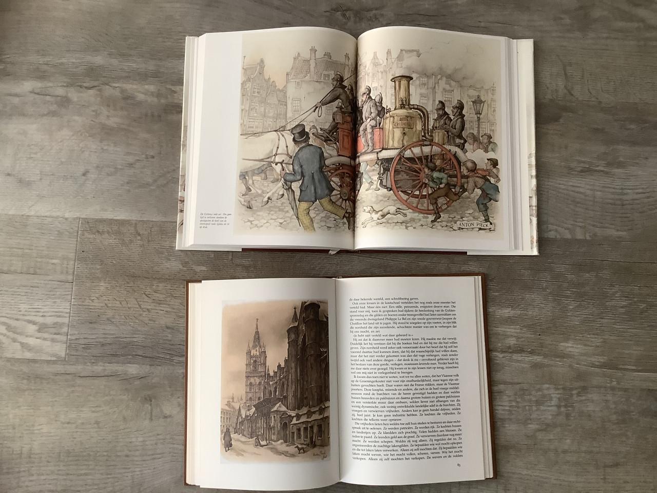 Twee Anton Pieck Boeken, die Goede Oude Tijd + Vlaanderen anders bekeken