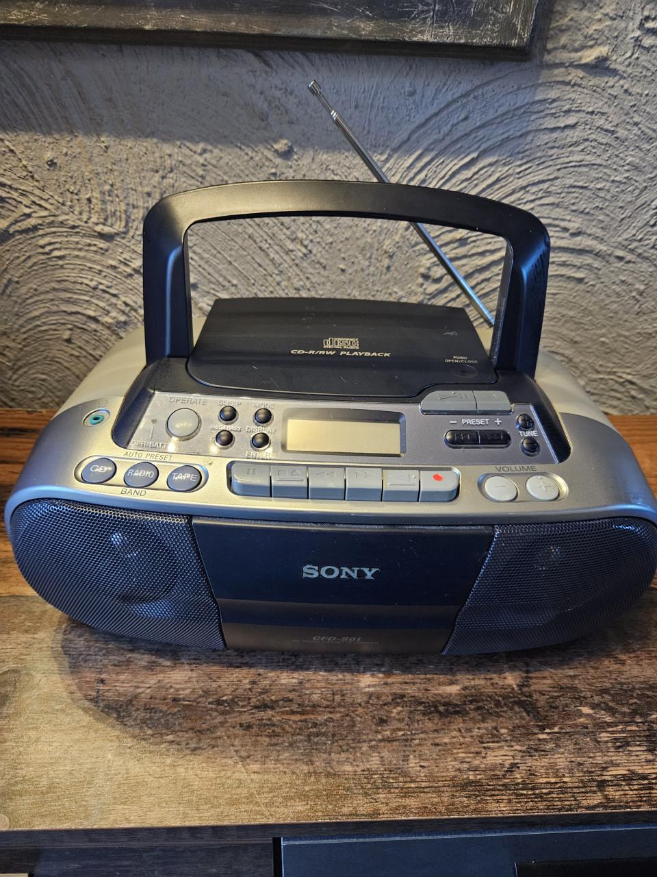 Werkende nette sony CFD-S01 CD Radio Cassette-speler Boombox