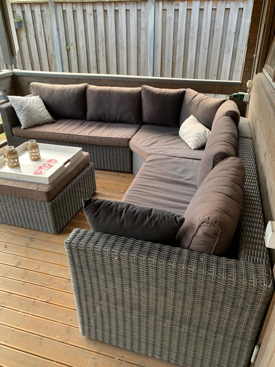 VERKOCHT Loungebank wicker