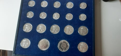 Juliana cassette met zilveren munten