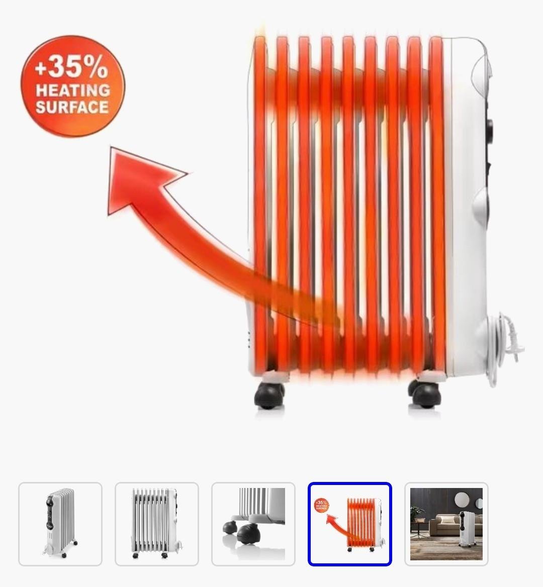 DE LONGHI TRRSE0920 Oliegevulde radiator Wit