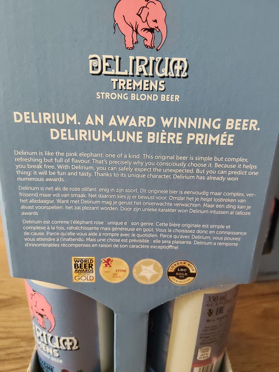 Delirium Tremens giftset, 4 flesjes + origineel glas