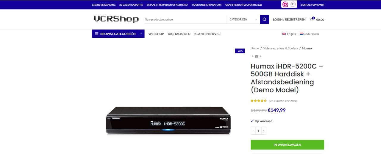 Humax iHDR-5200c harddiskrecorder