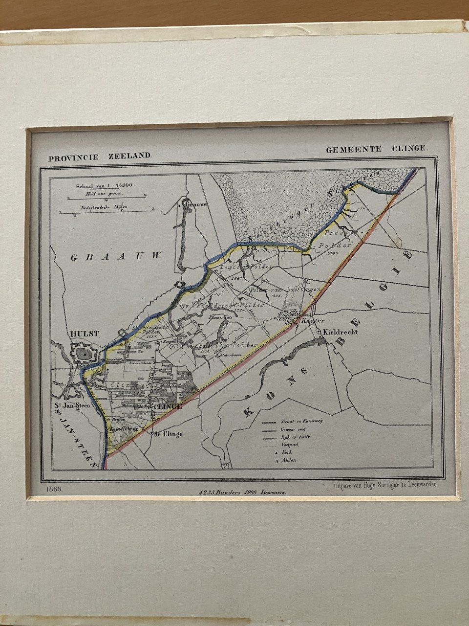 Topografische kaart gemeente Clinge