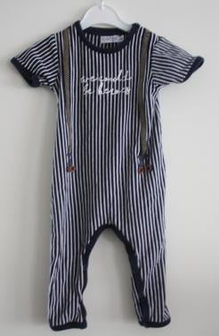 Blauw wit rompertje maat 74