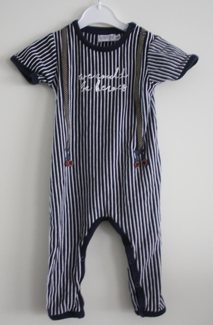Blauw wit rompertje maat 74