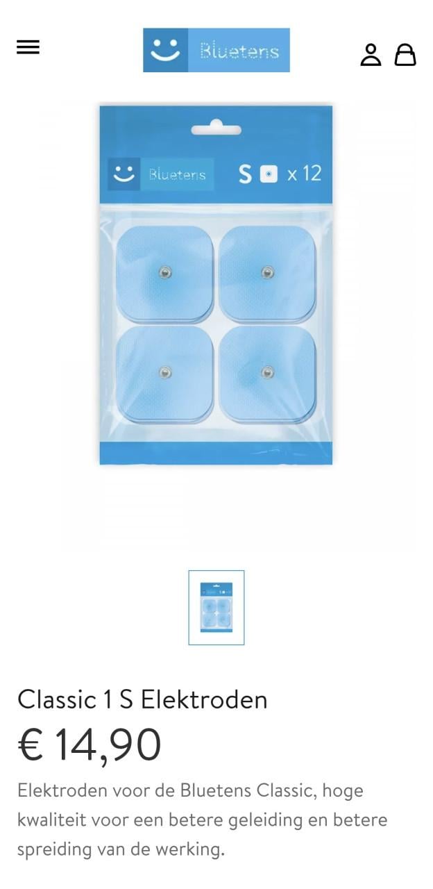12st Blue Tens classic 1 elektroden maat S
