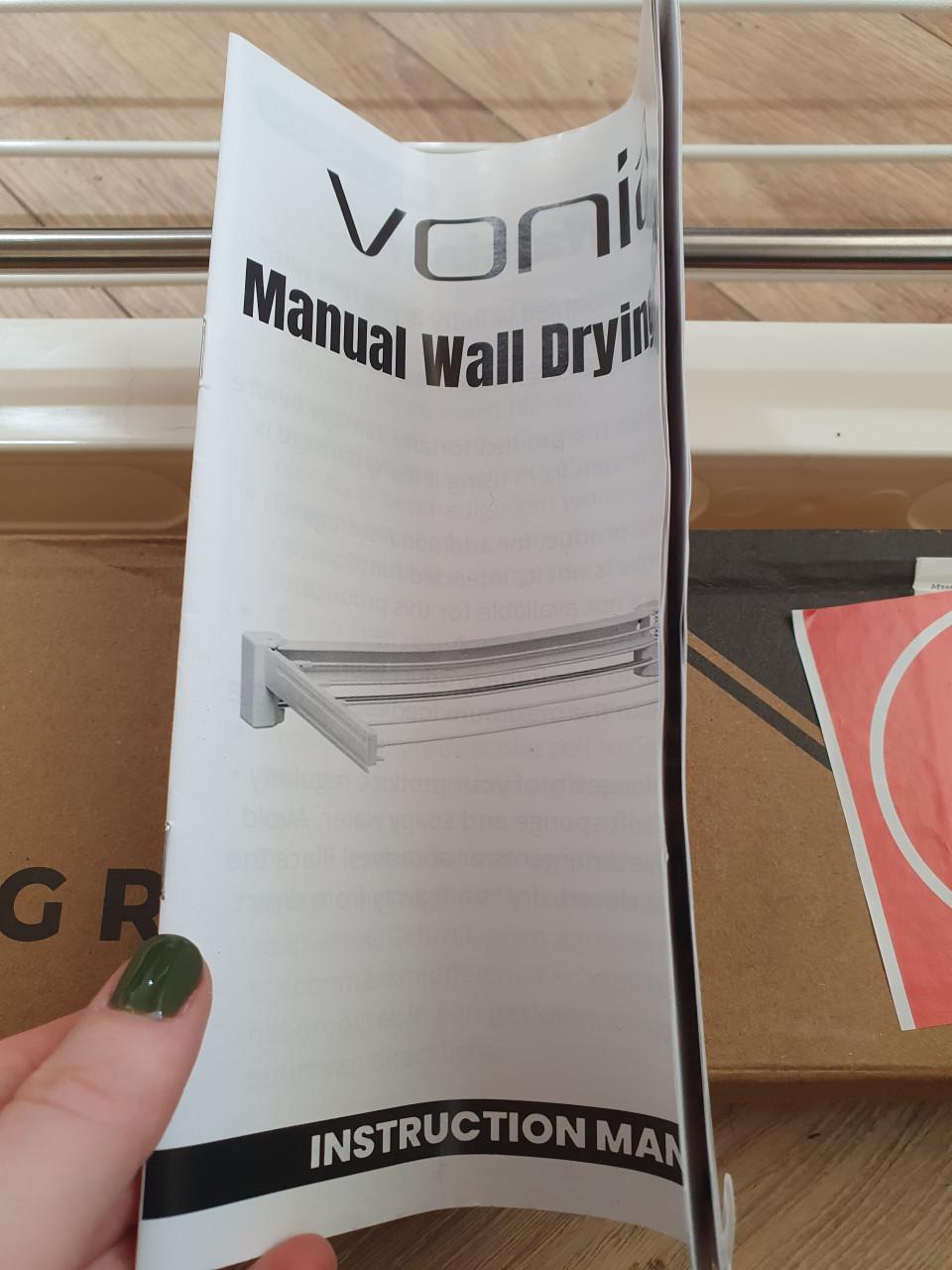 Vonia wanddroogrek 70x37 cm wit | Inklapbaar wasrek | Zgan