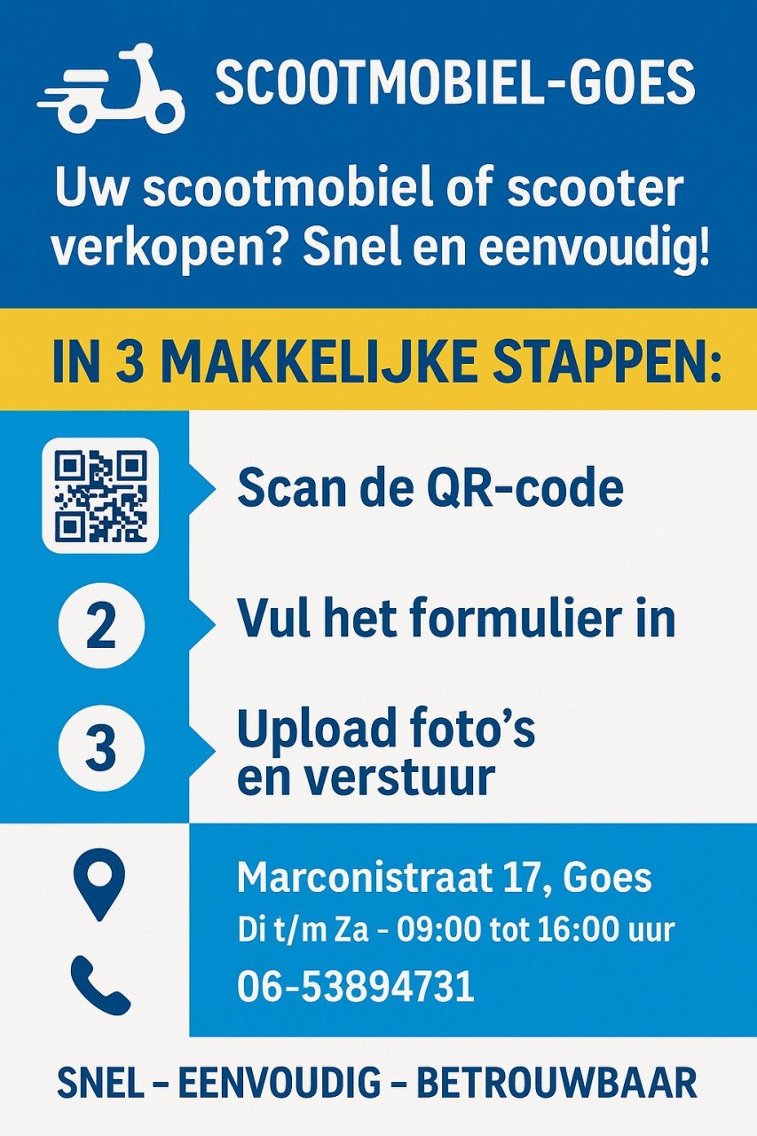 Verkoop uw  scootmobiel of scooter in drie stappen