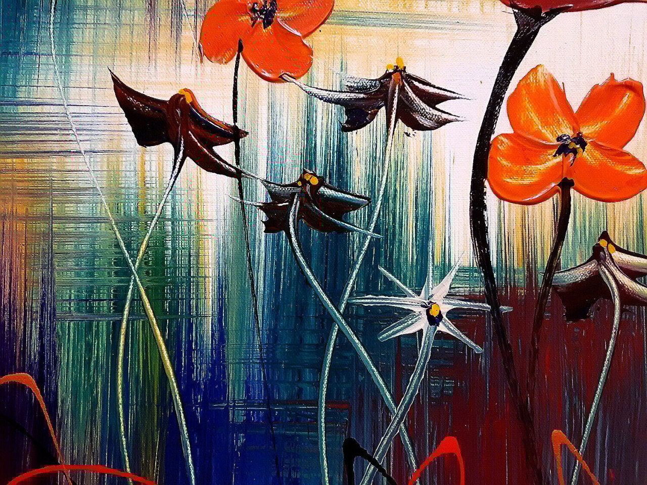 ...Dreamfield... Prachtig Acryl 3 luik 120 cm x 80 cm x 4 cm