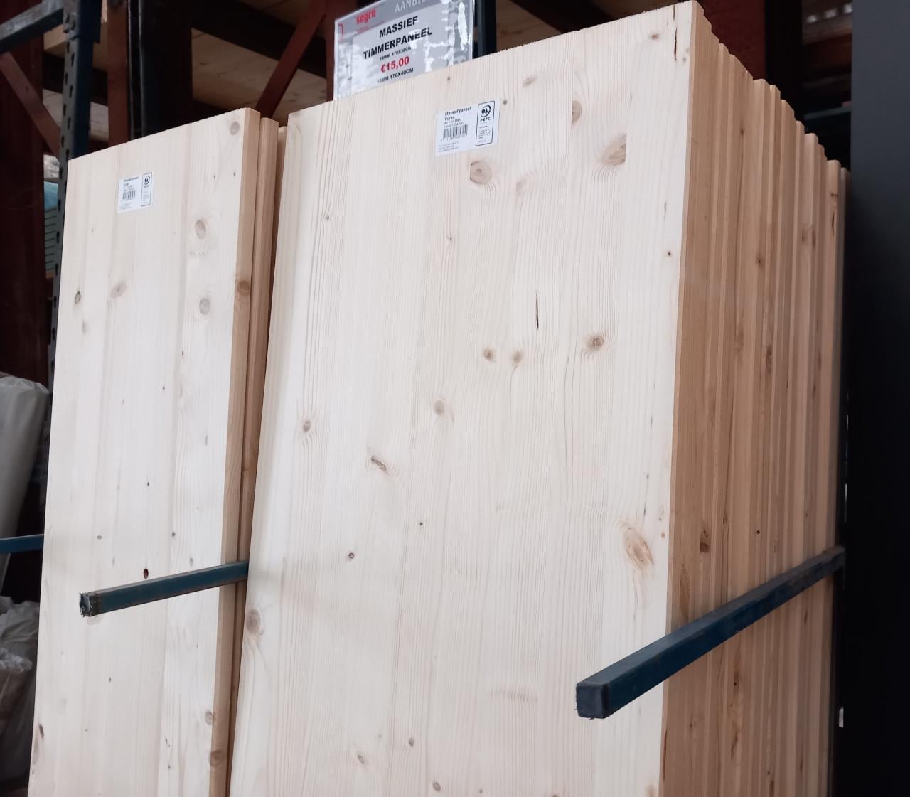 Vuren timmerpanelen  170x30 cm 18 mm