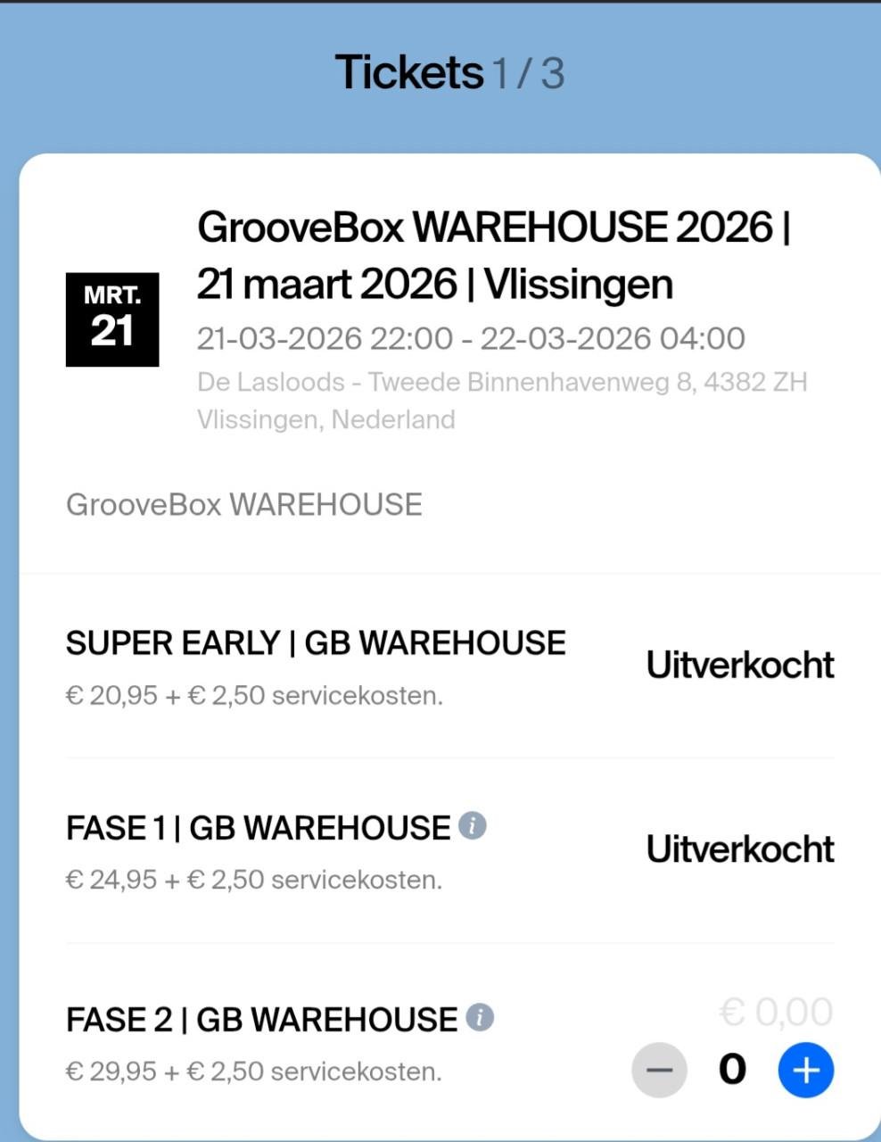 Lasloods 21 februari 1 kaartje