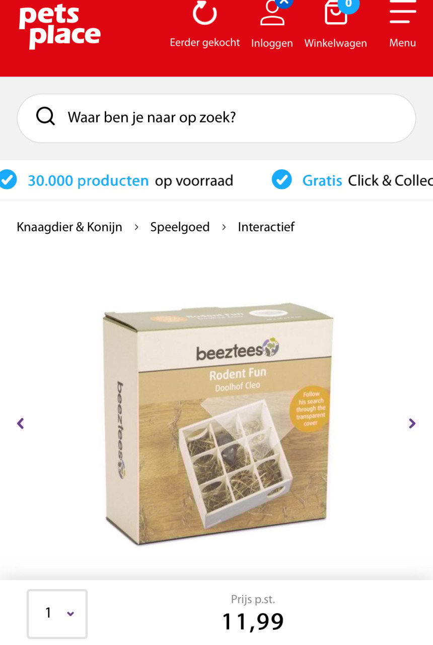 Accessoires voor dwerghamster of muis enz.