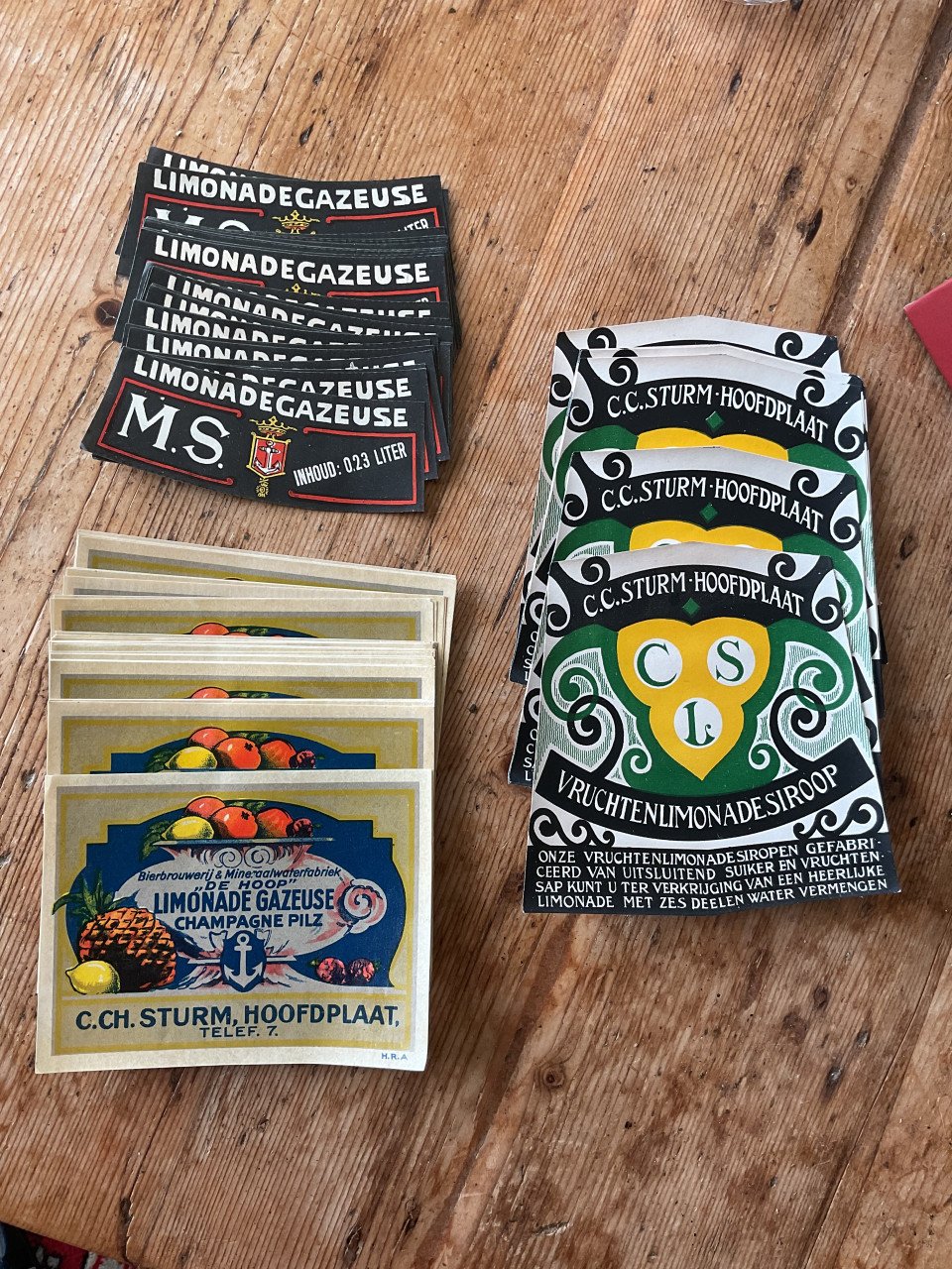 Oude limonade etiketten